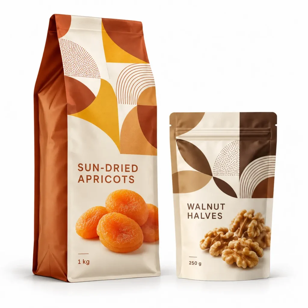 Custom dried food and snack packaging pouches